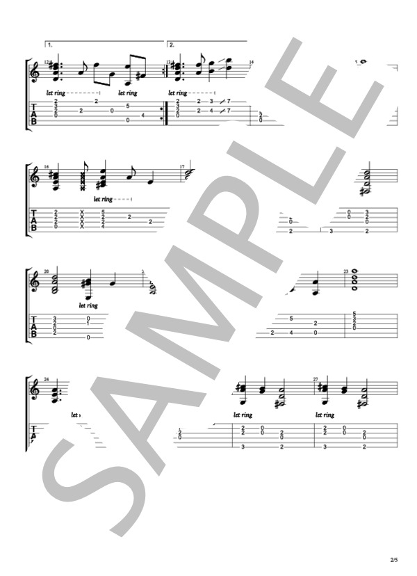 新しい世界(A Whole New World) (石井 一孝) / ギター弾き語り 初〜中級 - サンプル譜面 2/5